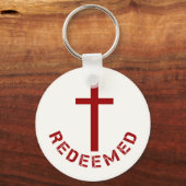 Christlich eingelöstes Rotes Kreuz und Textdesign Schlüsselanhänger (Vorderseite)