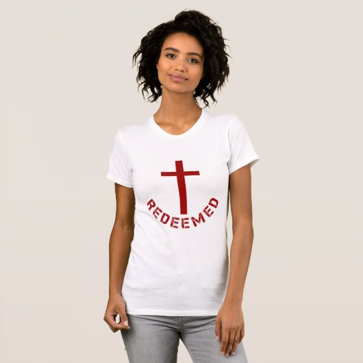 Christlich eingelöstes Rotes Kreuz und Textdesign T-Shirt (Vorne ganz)