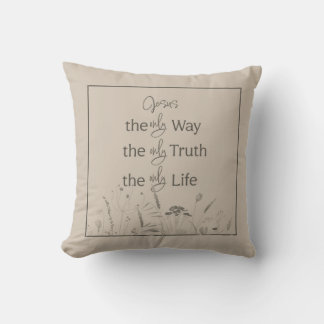 Christlich Faith Throw Pillow | John 14:6 Kissen