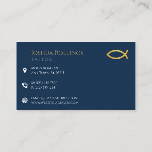 Christlich Fisch JESUS | Inspiration Visitenkarte (Rückseite)