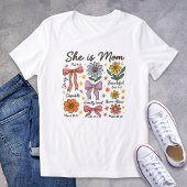 Christlich Floral Sie ist Mama Coquette Bows Tri-Blend Shirt