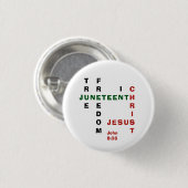 Christlich frei in Christ JUNETEENTH Button (Vorne & Hinten)