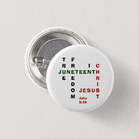 Christlich frei in Christ JUNETEENTH Button (Vorne & Hinten)