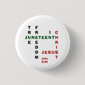 Christlich frei in Christ JUNETEENTH Button (Vorderseite)