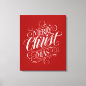 Christlich Frohe Weihnachtskhalerei Rote Schrift Leinwanddruck (Vorderseite)