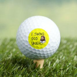 Christlich Funny I Swing God Laughs Cartoon Gelb Golfball