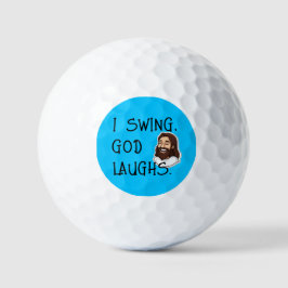 Christlich Funny I Swing God Laughs Religious Blue Golfball