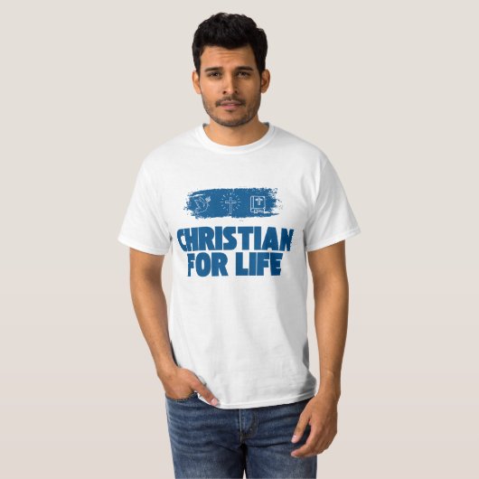 Christlich für das Leben, christliches Shirt, Cust T-Shirt (Vorne ganz)