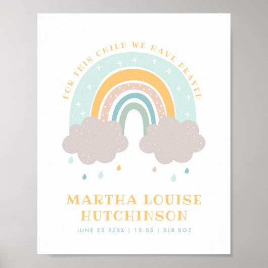 Christlich für diese Kindersehne Rainbow-Geburtsst Poster (Vorne)