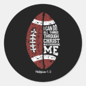 Christlich Fußball kann ich alles Religiöse F Runder Aufkleber (Vorderseite)