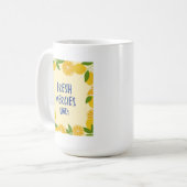Christlich Gelb Gingham Blau Schriftzug Zitrone Kaffeetasse (Vorderseite Links)