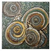 Christlich-gelbe abstrakte Schneckenkunst Fliese (Vorderseite)