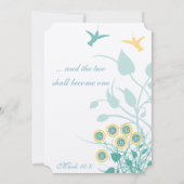 Christlich Gelbe und Aquamarine Einladung von Humm (Rückseite)