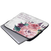 Christlich Girly Floral Marble Bible Verse Laptopschutzhülle (Vorne Knopf)