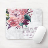 Christlich Girly Floral Marble Bible Verse Mousepad (Mit Mouse)