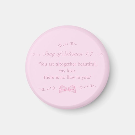 Christlich Girly Pink Coquette Bibel Verse Magnet (Vorne)