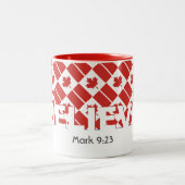 Christlich GLAEVE Mark 9:23 CANADA FLAG Custom Zweifarbige Tasse (Mittel)