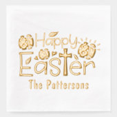 Christlich glücklicher Ostertag Religiöser Persona Servietten Mit Folie (Vorderseite)