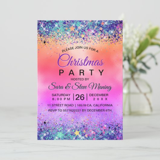 Christlich gmädchenhafte Weihnachtsfeiertage im Gl Einladung (Stehend Vorderseite)