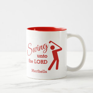 CHRISTLICH GOLF FAN Swing To Lord WHITE Custom Zweifarbige Tasse