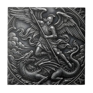 Christlich Gotischer Erzengel Michael Gunmetal Fliese