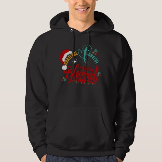 Christlich GRATIS DANKFUL BLESSET Weihnachten Hoodie (Vorderseite)