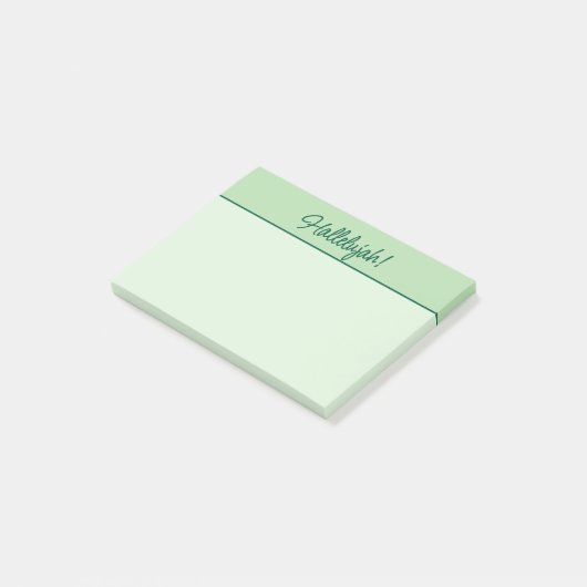 Christlich Hallelujah Sticky Notepad Green Post-it Klebezettel (angewinkelt)