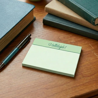 Christlich Hallelujah Sticky Notepad Green Post-it Klebezettel