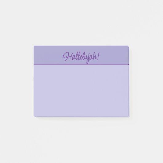 Christlich Hallelujah Sticky Notepad in Lila Post-it Klebezettel (Vorderseite)