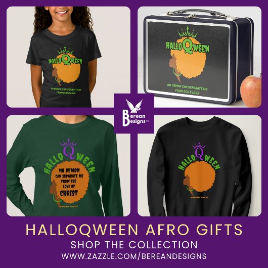 Christlich HALLOQWEEN Afro Halloween T-Shirt