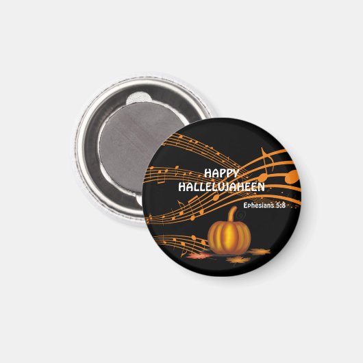 Christlich Halloween HALLELUJAHEEN | Kürbis Magnet (Vorderseite/Rückseite)