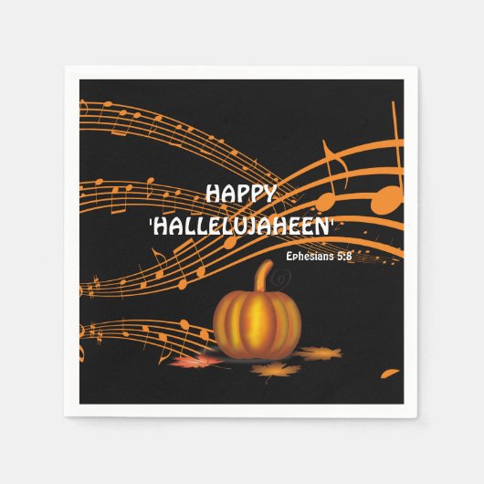 Christlich Halloween HALLELUJAHEEN | Kürbispapier Serviette (Vorderseite)