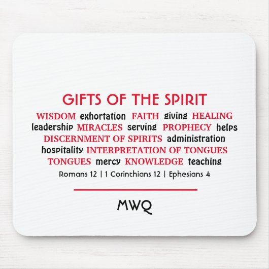 Christlich | HOLY SPIRIT GIFTS | Monogramm - Schri Mousepad (Vorne)