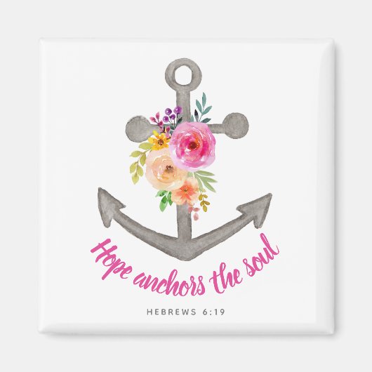 Christlich Hope Anchors the Soul Verse Floral Magnet (Vorne)