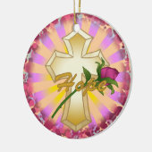 Christlich Hope Rosen Cross Keramik Ornament (Links)