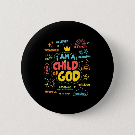 Christlich ich bin ein Kind Gottes Jesus Glaube Ki Button (Vorderseite)