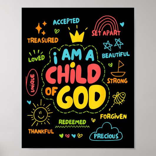 Christlich ich bin ein Kind Gottes Jesus Glaube Ki Poster (Vorne)