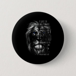Christlich ich kann alle Dinge durch Christus Löwe Button