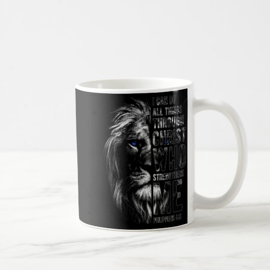 Christlich ich kann alle Dinge durch Christus Löwe Kaffeetasse (Rechts)