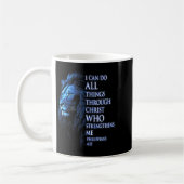 Christlich Ich kann alle Dinge durch Christus Löwe Kaffeetasse (Links)