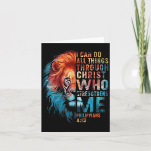 Christlich ich kann alle Dinge durch Christus Löwe Karte