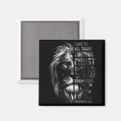 Christlich ich kann alle Dinge durch Christus Löwe Magnet (Vorderseite/Rückseite)