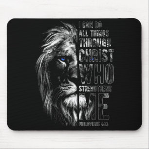 Christlich ich kann alle Dinge durch Christus Löwe Mousepad