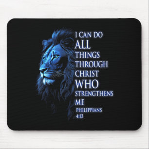 Christlich ich kann alle Dinge durch Christus Löwe Mousepad