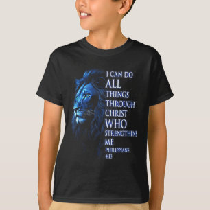 Christlich ich kann alle Dinge durch Christus Löwe T-Shirt