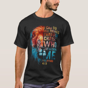Christlich ich kann alles durch Christus Löwe F T-Shirt