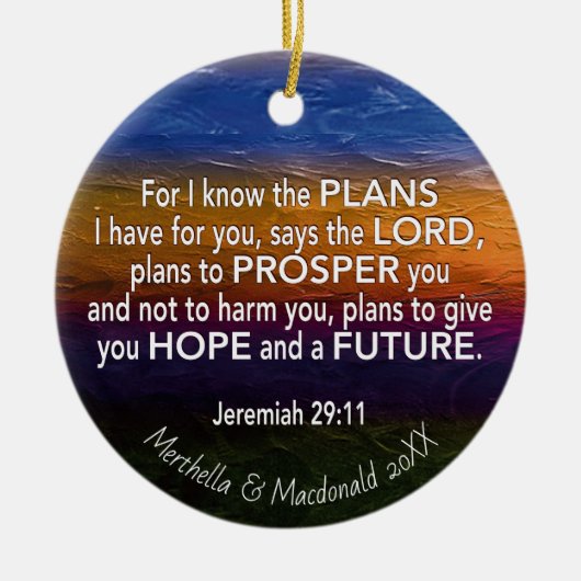 Christlich | ICH KENNE DIE PLÄNE | Jeremiah 29:11 Keramik Ornament (Vorne)