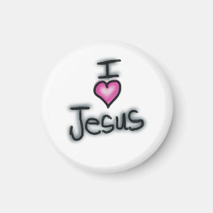 Christlich Ich liebe Jesus Ich liebe Jesus Weiß  Magnet