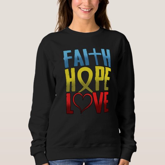 Christlich Inspiration Glaube Hoffnung Liebe Relig Sweatshirt (Vorderseite)