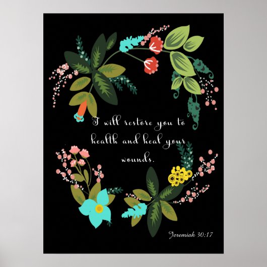 Christlich inspirierende Kunst - Jeremiah 30:17 Poster (Vorne)